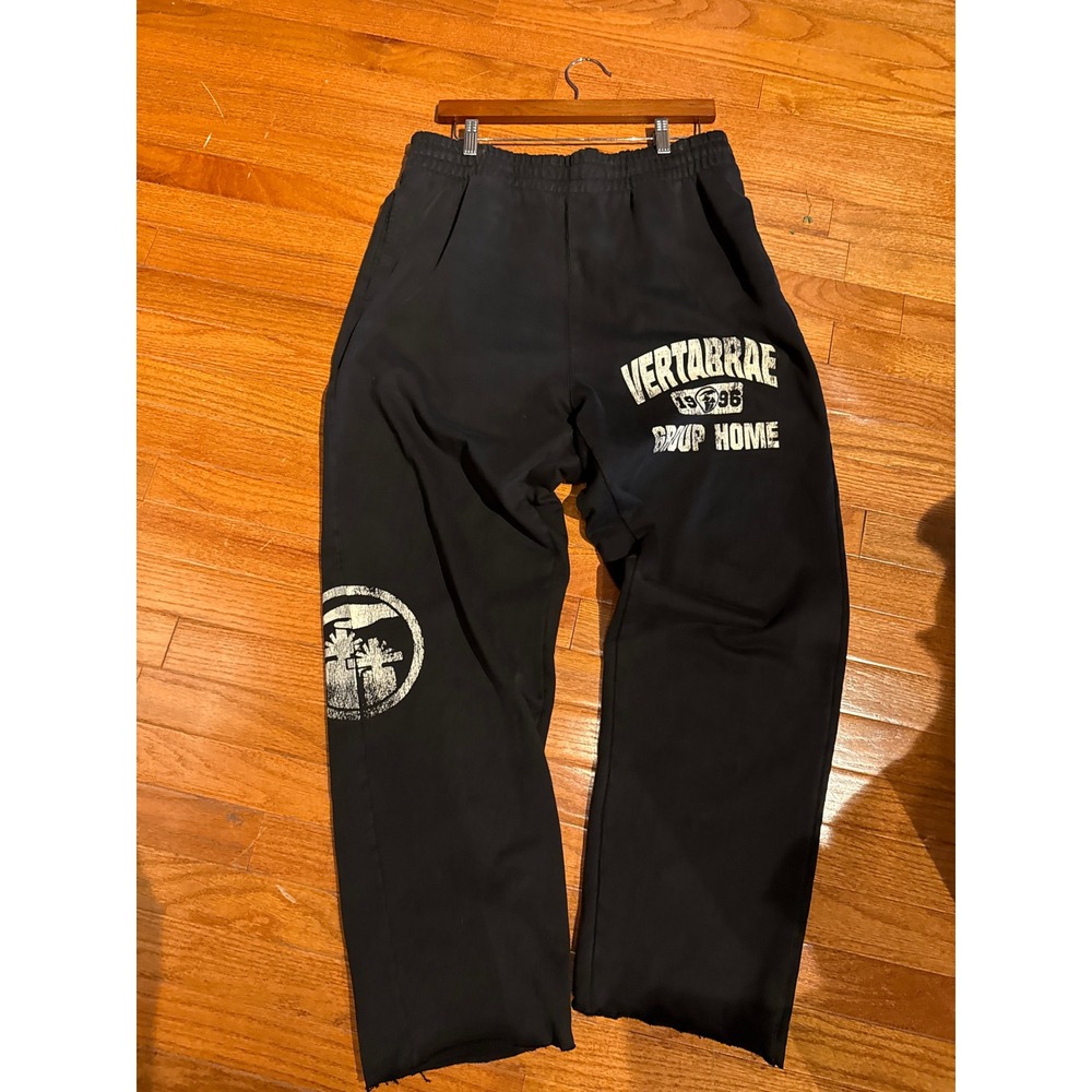 Vertabrae Group Home Black Graphic Sweatpants Wide Leg Streetwear Mens 16x29
